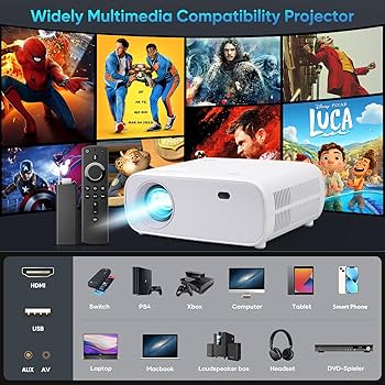 Touyinger L9 Portable Mini Projector  Full HD 1080P Home Theater With 4K Support WiFi  Bluetooth 6