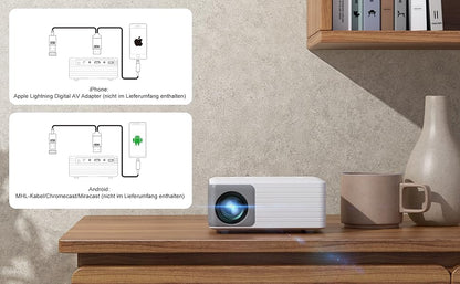 Touyinger L9 Portable Mini Projector  Full HD 1080P Home Theater With 4K Support WiFi  Bluetooth 8