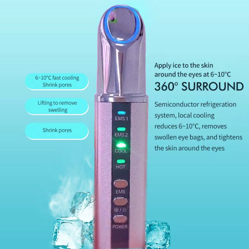 Electric Eye & Lip Massager, Sound Wave Vibration with EMS, Hot Cold Compress, Red Blue Light Anti-Wrinkle Skin Lifting