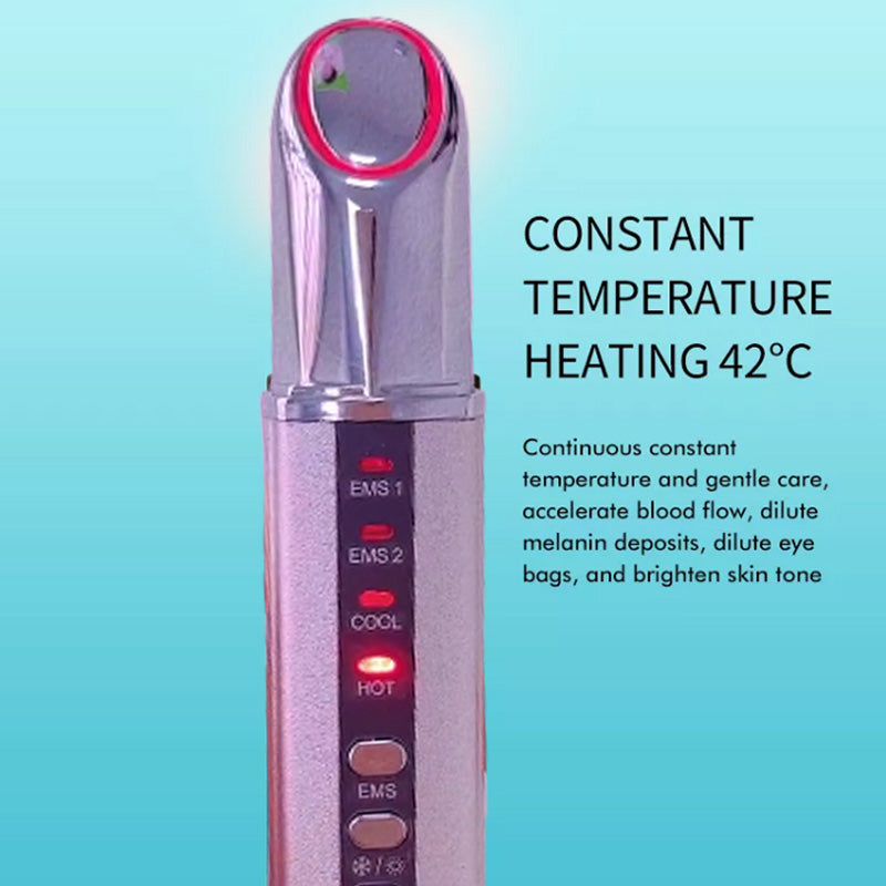 Electric Eye & Lip Massager, Sound Wave Vibration with EMS, Hot Cold Compress, Red Blue Light Anti-Wrinkle Skin Lifting