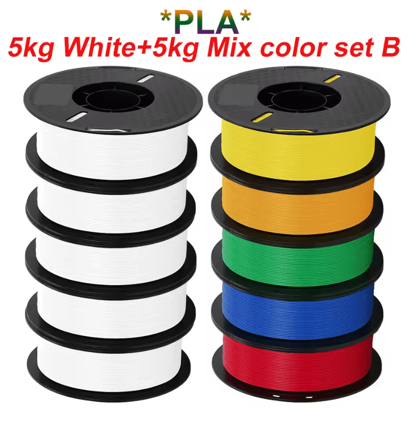 KINGROON 10KG 3D Printer Filament Bundle PLA PETG 175mm Mixed Colors For FDM Printing 10