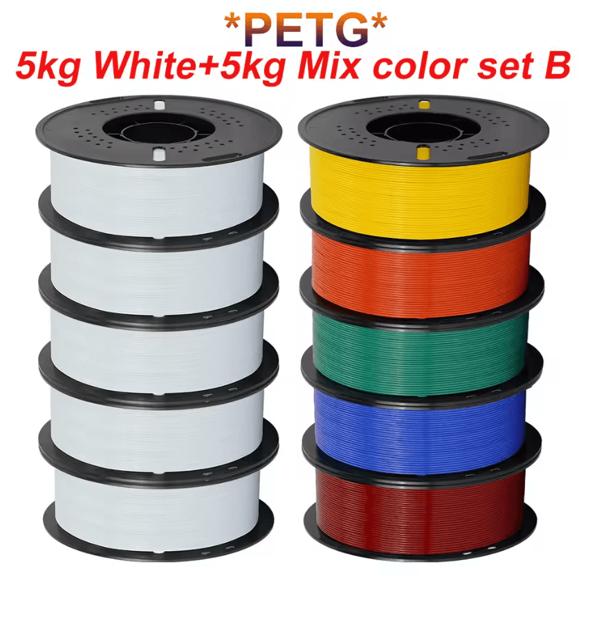 KINGROON 10KG 3D Printer Filament Bundle PLA PETG 175mm Mixed Colors For FDM Printing 7