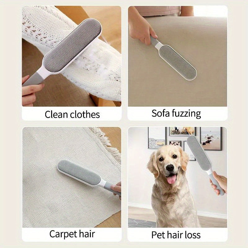 Manual Electrostatic Double-Sided Pet Hair Remover Lint Brush for Cat Fur Sofa Carpet Furniture Clothing Cleaner
