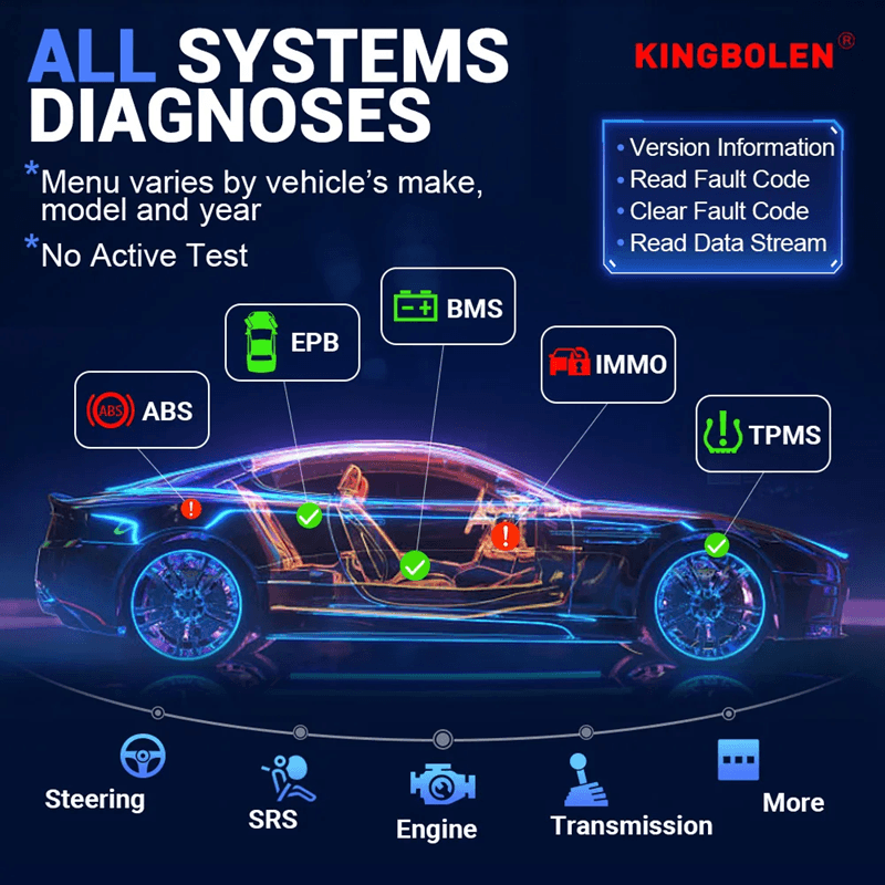 KINGBOLEN S6 Bluetooth OBD2 Automotive Scanner With Full System Diagnostics And 28 Service Resets 1