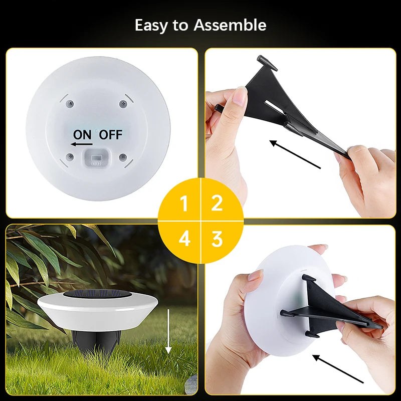 Solar LED Lawn Lights Outdoor Floor Landscape Lamps with On/Off, Ideal for Garden, Pathway, Yard, Patio, Deck & Camping