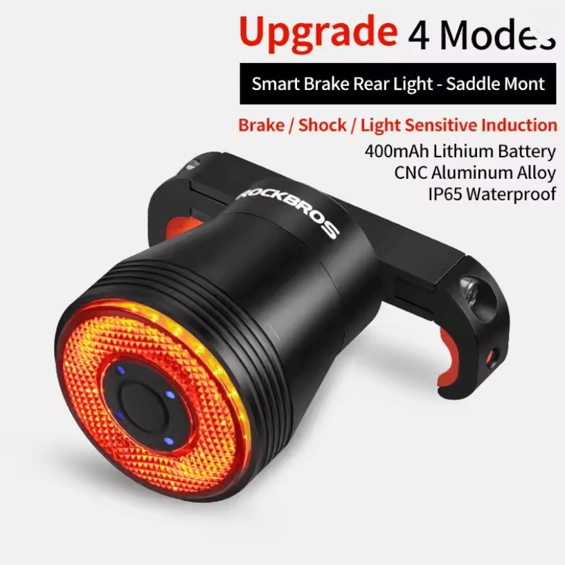 ROCKBROS Smart Bike Brake Light With Auto Sensing And Waterproof LED Rear Light For Cycling Safety 4