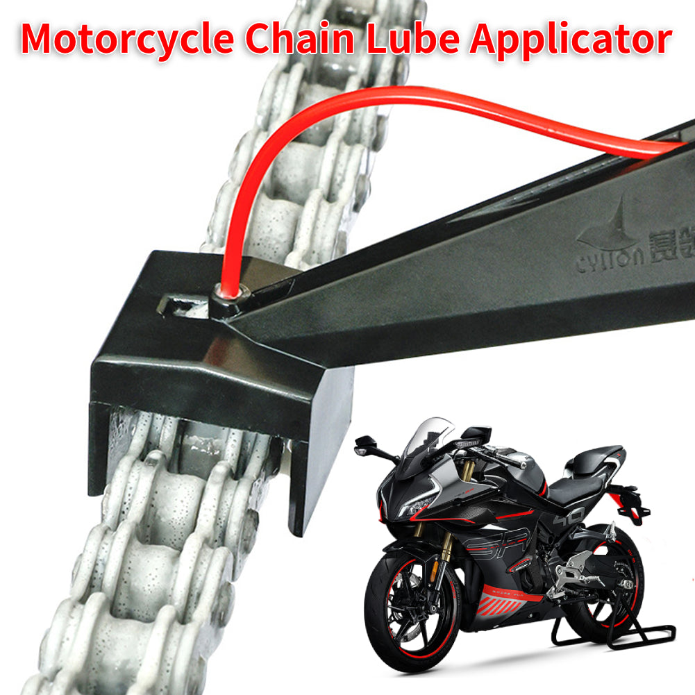 Motorcycle Chain Cleaner & Lube Oiler Tool, Mess-Free Chain Wax Spray Gear Attachment, Easy Chain Maintenance Kit