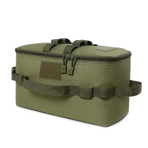 Camping Gas Canister Storage Bag, Foldable Outdoor Tool Organizer with Large Capacity, Ground Nail, Picnic Cookware