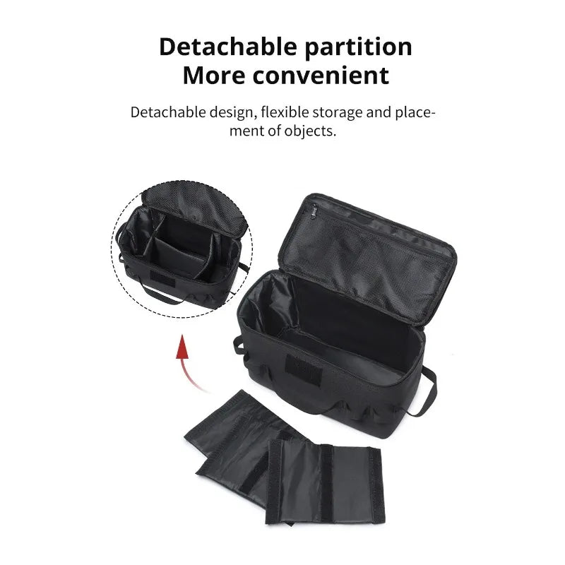Camping Gas Canister Storage Bag, Foldable Outdoor Tool Organizer with Large Capacity, Ground Nail, Picnic Cookware