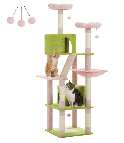 Large Cat Tree Tower For Indoor Cats With Plush Condo Perches Scratching Posts And Hideaway Caves 9