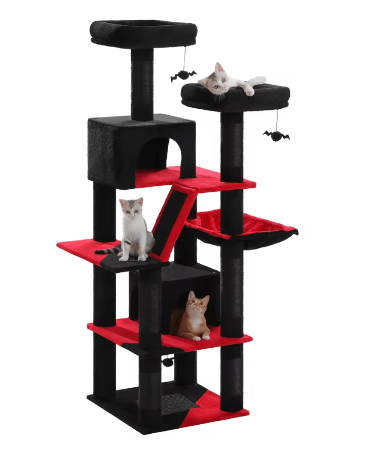 Large Cat Tree Tower For Indoor Cats With Plush Condo Perches Scratching Posts And Hideaway Caves 10