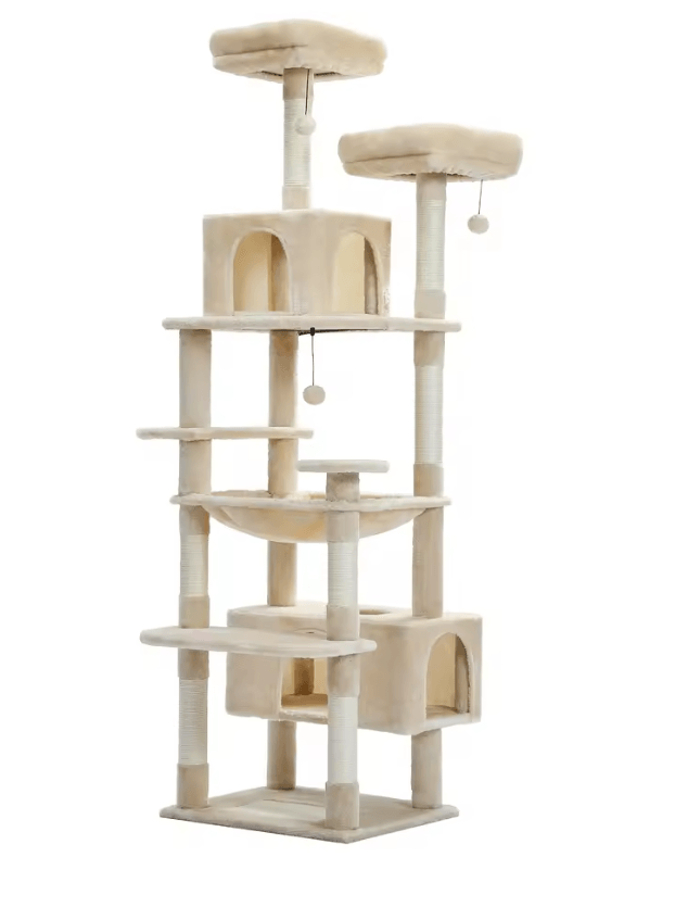 Large Cat Tree Tower For Indoor Cats With Plush Condo Perches Scratching Posts And Hideaway Caves 3