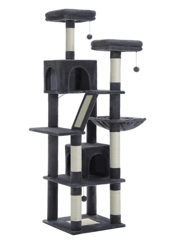 Large Cat Tree Tower For Indoor Cats With Plush Condo Perches Scratching Posts And Hideaway Caves 4