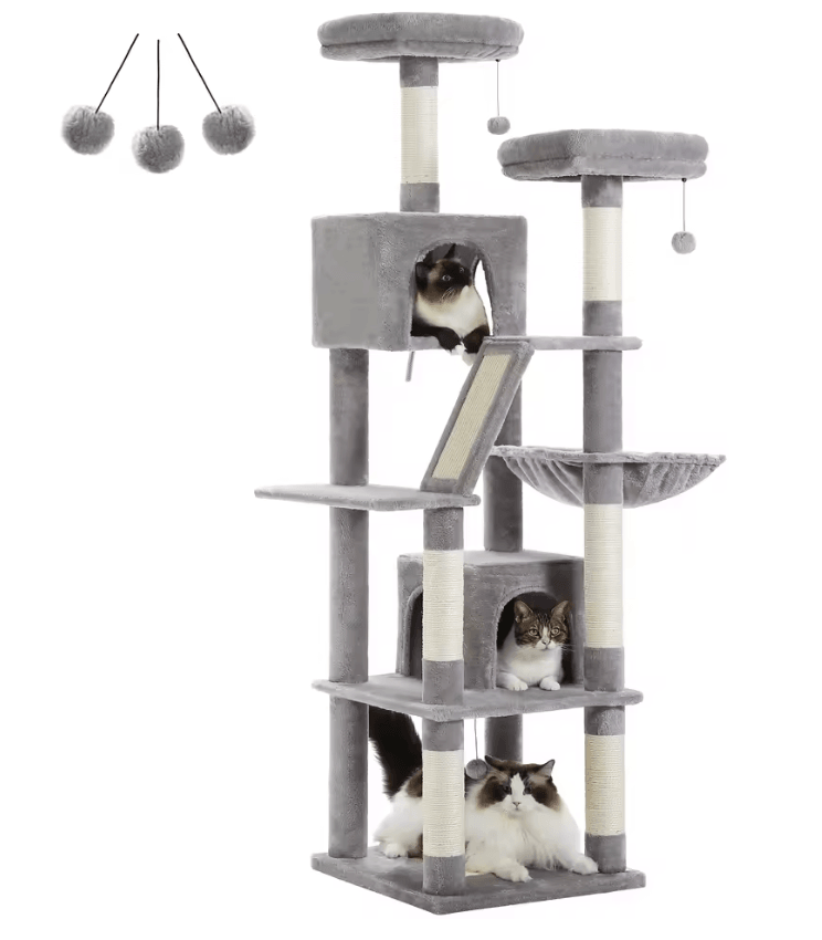 Large Cat Tree Tower For Indoor Cats With Plush Condo Perches Scratching Posts And Hideaway Caves 7