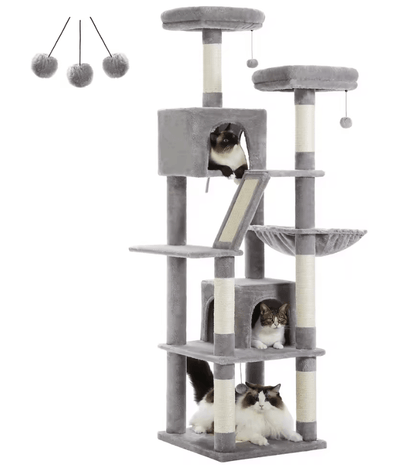Large Cat Tree Tower For Indoor Cats With Plush Condo Perches Scratching Posts And Hideaway Caves 7