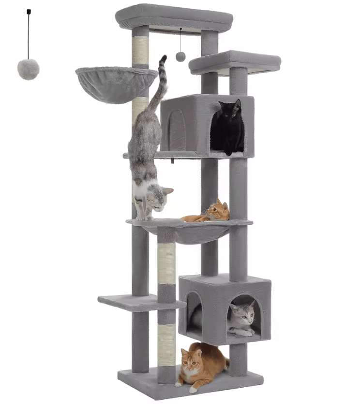 Large Cat Tree Tower For Indoor Cats With Plush Condo Perches Scratching Posts And Hideaway Caves 11