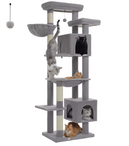 Large Cat Tree Tower For Indoor Cats With Plush Condo Perches Scratching Posts And Hideaway Caves 11