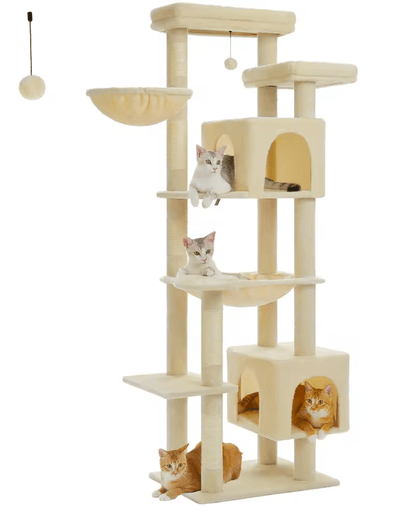 Large Cat Tree Tower For Indoor Cats With Plush Condo Perches Scratching Posts And Hideaway Caves 12