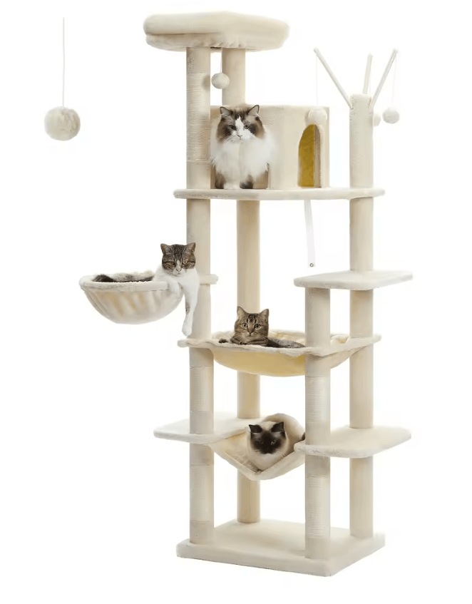 Large Cat Tree Tower For Indoor Cats With Plush Condo Perches Scratching Posts And Hideaway Caves 13