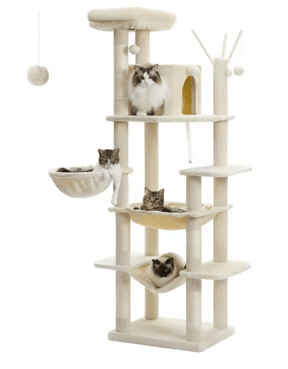 Large Cat Tree Tower For Indoor Cats With Plush Condo Perches Scratching Posts And Hideaway Caves 13