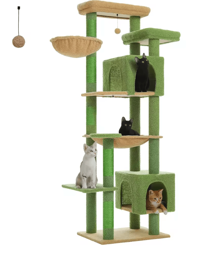 Large Cat Tree Tower For Indoor Cats With Plush Condo Perches Scratching Posts And Hideaway Caves 16
