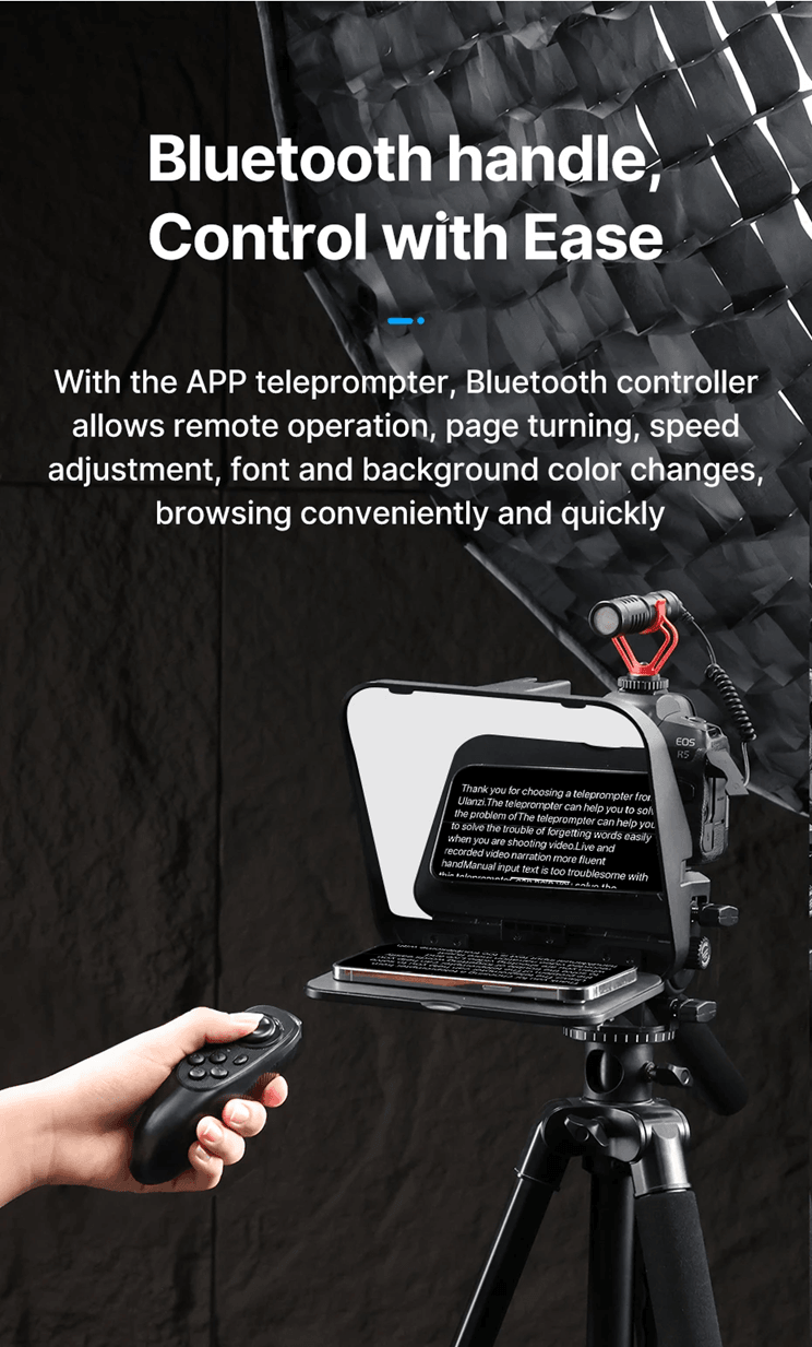 Ulanzi RT02 Universal Teleprompter For DSLR Cameras Smartphones And Tablets For Video Recording And 4