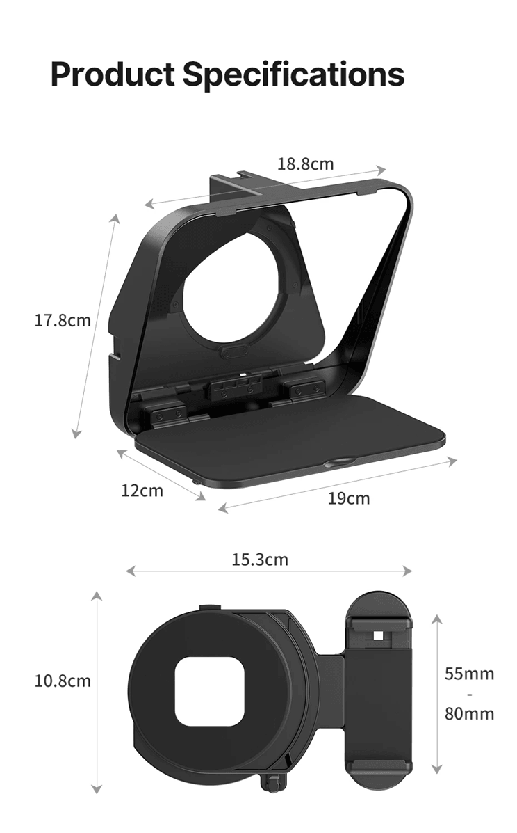 Ulanzi RT02 Universal Teleprompter For DSLR Cameras Smartphones And Tablets For Video Recording And 5