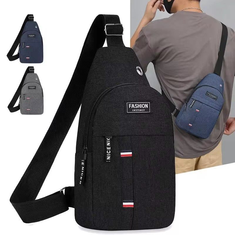 Men Large Capacity Chest Bag, One Shoulder Crossbody Bag for Outdoor Sports, Hiking, Running, Fashion Sling Bag