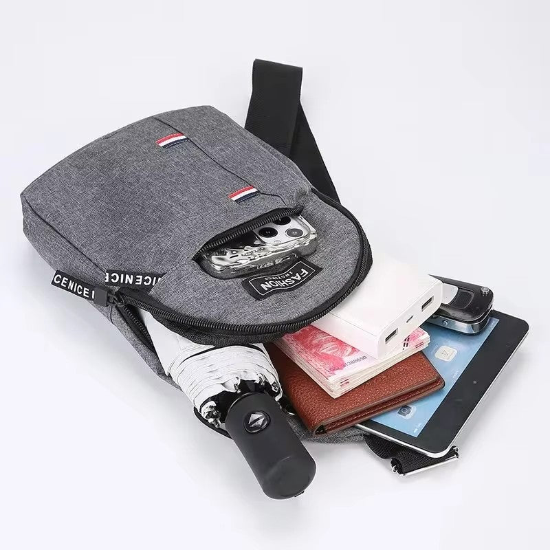 Men Large Capacity Chest Bag, One Shoulder Crossbody Bag for Outdoor Sports, Hiking, Running, Fashion Sling Bag