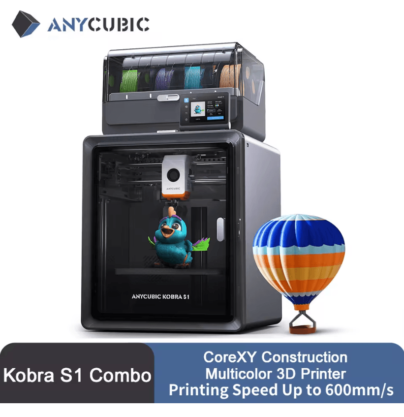 Anycubic Kobra S1 Combo Multi Color 3D Printer with Core XY High Speed and Precision Printing