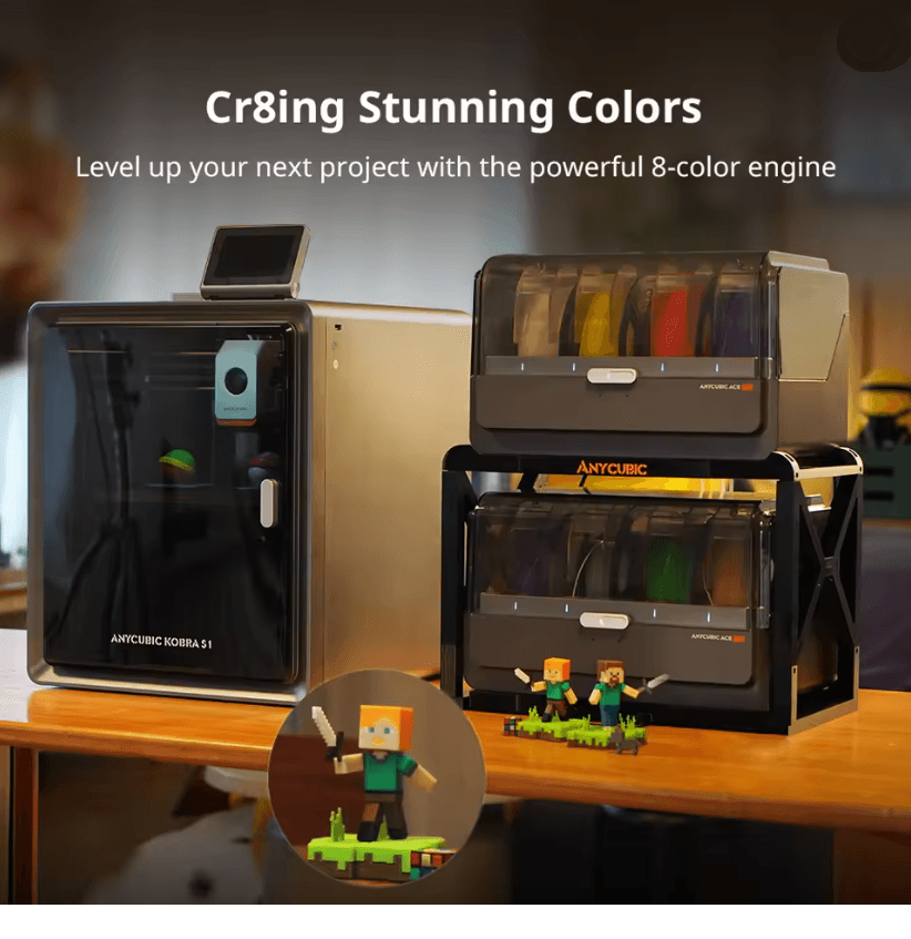 Anycubic Kobra S1 Combo Multi Color 3D Printer With Core XY High Speed And Precision Printing 1