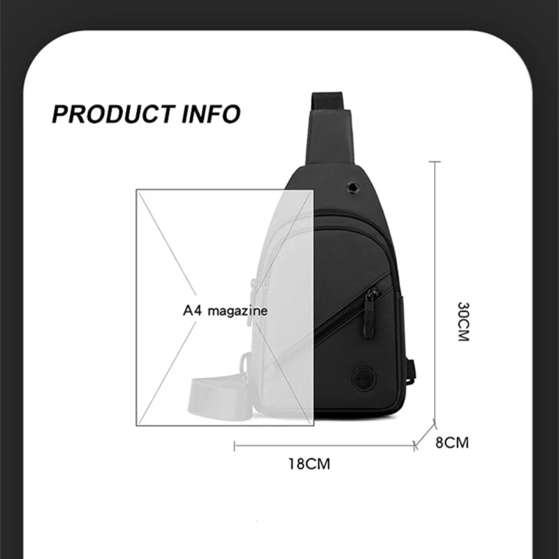 Multipurpose Nylon Crossbody Chest Bag For Men Lightweight Sling Bag For Hiking Travel  Everyday Co 2