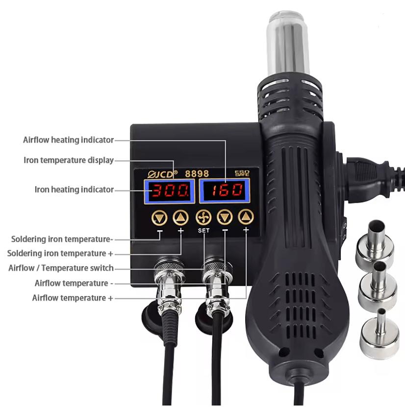 2 In 1 Soldering Rework Station 750W With LCD Display For PCB BGA SMD IC Repair 1