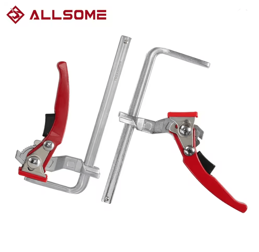 Allsome Quick Release Ratcheting Table Clamps for MFT and Guide Rail Systems 2 Pack