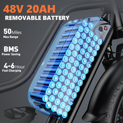 Electric Bike For Adults 1500W Peak Ebike 32 MPH  50Mile Range Electric Mountain Bike With Removabl 4
