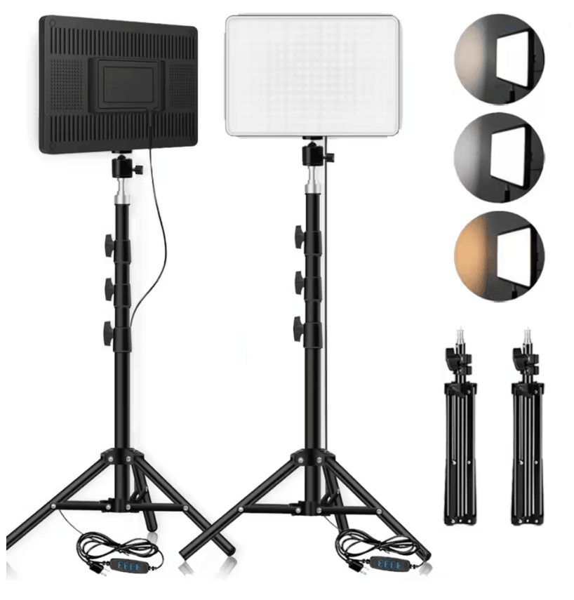LED Video Conference Light with Adjustable Tripod for Zoom Calls Live Streaming and Photography