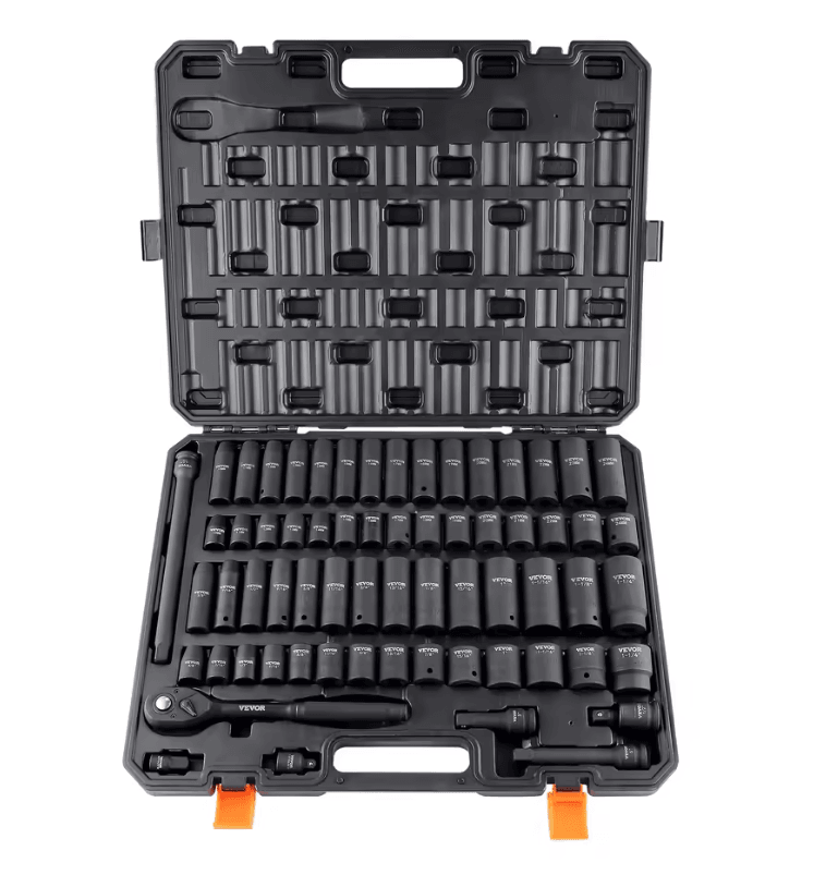 SucceBuy 1 2 Inch Drive Impact Socket Set with 6 Point Cr V Steel for Auto Repair and Heavy Duty Use