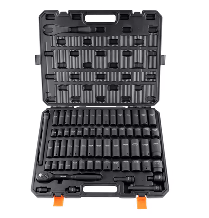 SucceBuy 1 2 Inch Drive Impact Socket Set with 6 Point Cr V Steel for Auto Repair and Heavy Duty Use