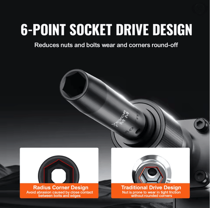 SucceBuy 1 2 Inch Drive Impact Socket Set With 6 Point Cr V Steel For Auto Repair And Heavy Duty Us 2