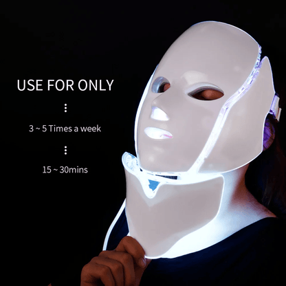 Foreverlily 7 Color LED Light Therapy Mask With Neck Care For Skin Rejuvenation And Acne Treatment 2