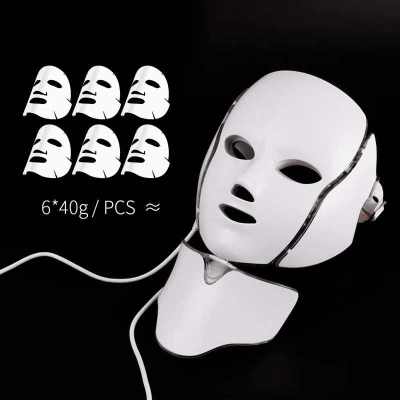 Foreverlily 7 Color LED Light Therapy Mask With Neck Care For Skin Rejuvenation And Acne Treatment 3