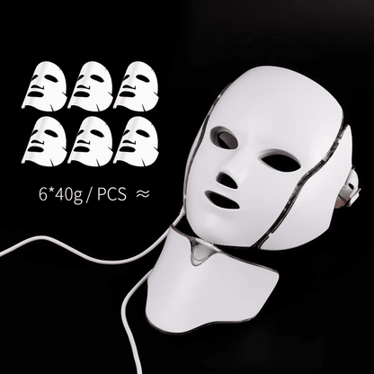 Foreverlily 7 Color LED Light Therapy Mask With Neck Care For Skin Rejuvenation And Acne Treatment 3