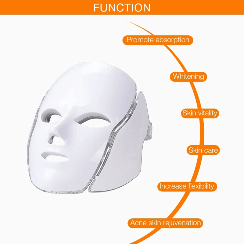 Foreverlily 7 Color LED Light Therapy Mask With Neck Care For Skin Rejuvenation And Acne Treatment 5