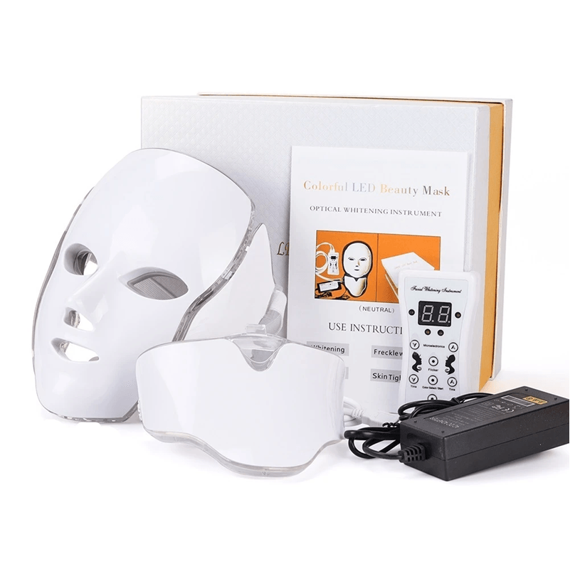Foreverlily 7 Color LED Light Therapy Mask With Neck Care For Skin Rejuvenation And Acne Treatment 7