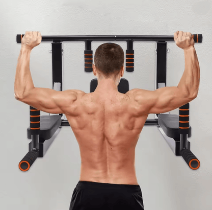 Heavy Duty Wall Mounted Pull Up Bar and Dip Station for Home Gym Strength Training