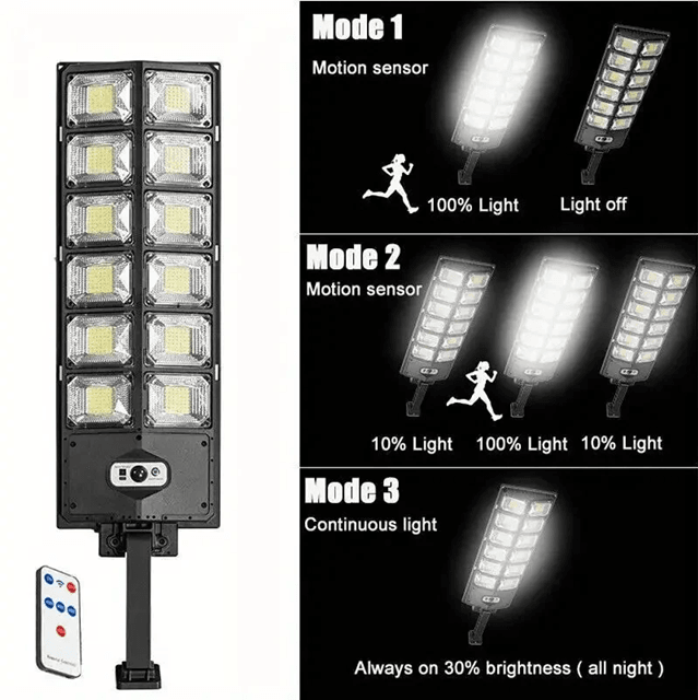 Ultra Bright 504 LED Solar Street Light With Motion Sensor And Remote Control For Outdoor Waterproo 4
