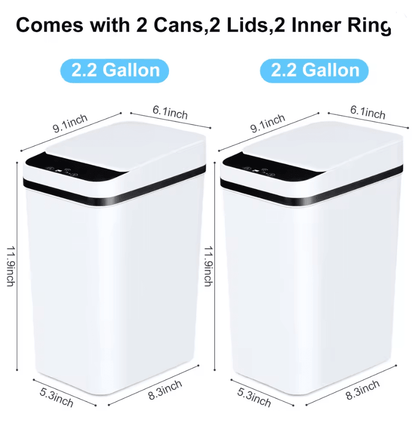 2 Pack 12L Touchless Motion Sensor Trash Cans With Lid 2
