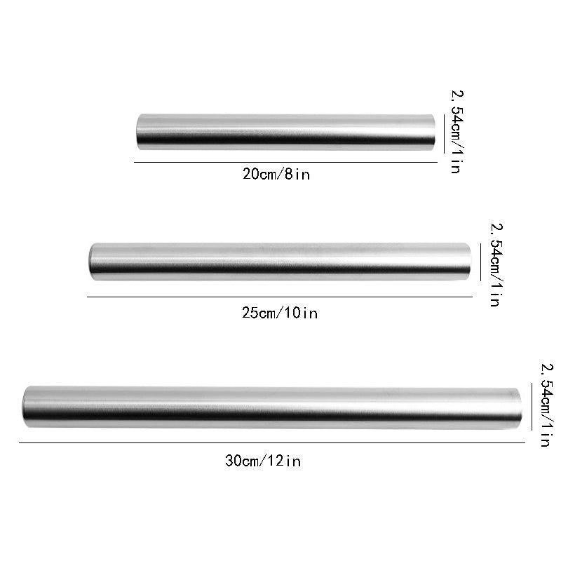 Nonstick Stainless Steel Rolling Pin For Baking Bread Pastry Pizza Cookies  Cannoli Premium Kitchen 5