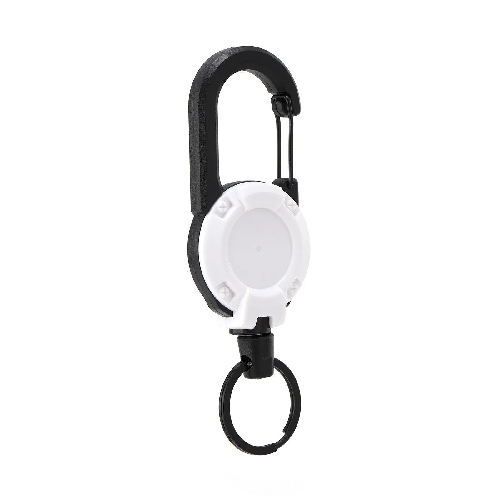 Heavy Duty Retractable Carabiner Key Chain Reel, Steel Wire Rope, Spring Buckle, Secure Pull Keyring for Tools