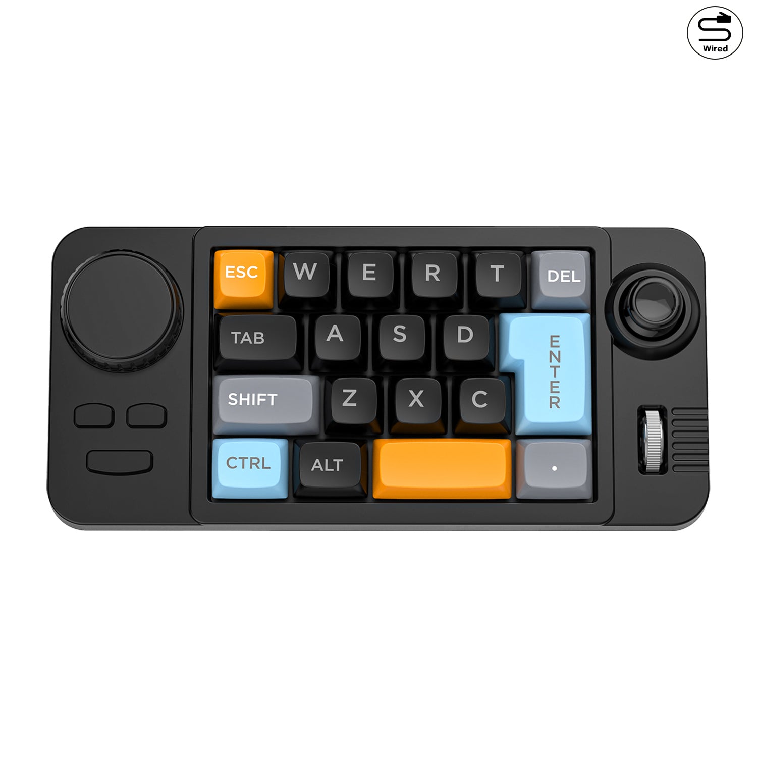 Programmable Wired Mechanical Keyboard with Volume Scroll Wheel, Game Joystick 19-Key Hot-Swappable Keypad for Mac
